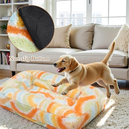Calming Soft Donut Dog Bed,Cuddler Warming Cozy Cat Beds for Indoor Cats,Fluffy Plush Cushion Beds for Small Medium Sized Dog and Cat
