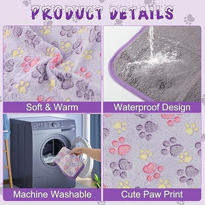 YUEPET 6 Pack Waterproof Guinea Pig Blankets, Fleece Cage Liners, SM