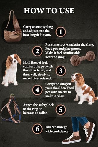 Noah & Paw Dog Sling Carrier for Small Dogs 5-18lb, Dog Sling for Small Dogs and Cats, Dog Carrier with Adjustable Padded Strap, Vegan Leather Lined with Fur, 3X Safety Features, Machine Washable