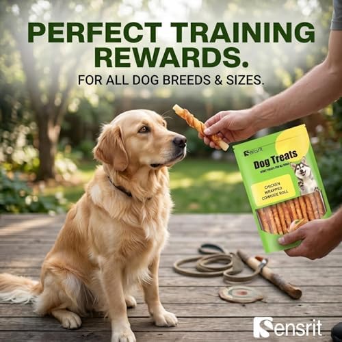 Chicken Wrapped Cowhide Rolls for Dogs - 10 Oz (285g) Savory Jerky Dog Treats, Long Lasting Rawhide Chews for Training Reward & Dental Health, High Protein Dog Snacks for All Breeds