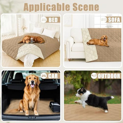 Smiry Waterproof Dog Bed Cover, Reversible Pet Blanket for Sofa Couch