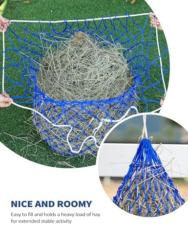 Harrison Howard Slow Feed Hay Net Horse 2 Pcs Horse Feeding Supplies Blue 40" Length with 2" Holes