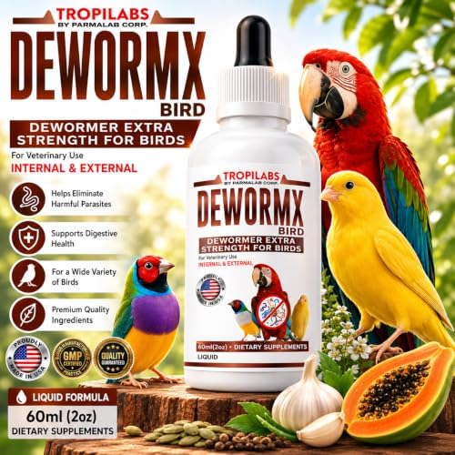 Farmalab Natural Dewormer Internal & External 100 Tabs Poultry - Vitamin for Poultry Rooster Hen Chicken Baby Chick Doves Pigeons and All Caged Birds (All Caged Birds)