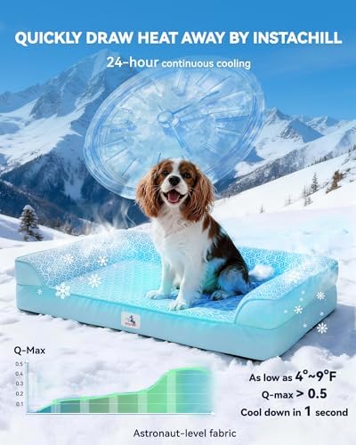Cooling Dog Bed with PCM, Instant Chill Pet Sofa for Small, Indoor Outdoor