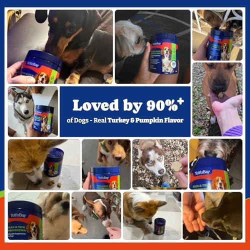 Flea & Tick Prevention for Dogs Chewables,Dog Immune Support Supplement