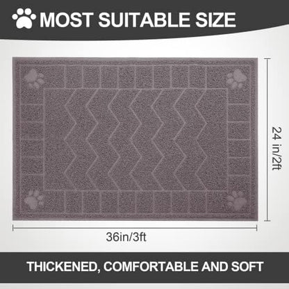Cat Litter Mat, Litter Trapping Mat Soft on Kitty Paws, 35" x 24" Kitten Litter Box Mat for Cleaner Floors, Waterproof, Easy Clean, Durable Large Size Cat Litter Pad for Kitten.