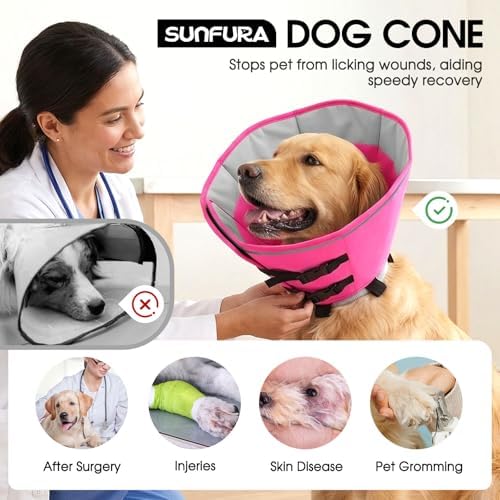 Dog Cones for Medium Dogs, Soft Cone for Dogs to Stop Licking