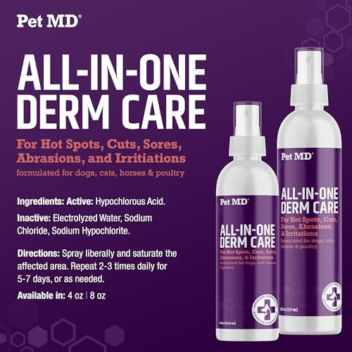 Pet MD All-in-One Derm Care - Hypochlorous Acid Spray for Dogs & Pets - 4oz