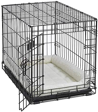 MidWest Homes for Pets QuietTime Dog Bed - White Fleece Bolster, Ultra-Soft and Machine Washable, Fits 42-Inch Crates and Carriers, for Large Breed Dogs
