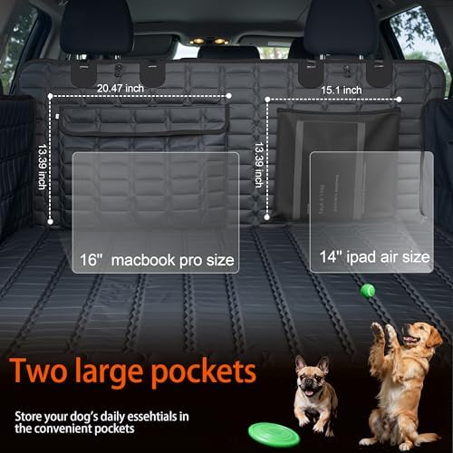 Reliadura SUV Cargo Liner for Dogs, Waterproof Pet Trunk Cover with Bumper Flap Protector, Non-Slip Scratchproof, Non-Slip Dog Seat Mat for SUVs, Large Size Cargo Liner Universal Fit Black