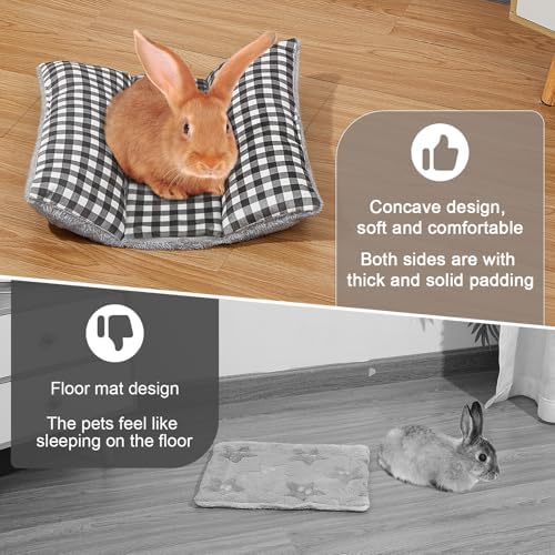 15"x14" Soft Plush Rabbit Bed Washable Cuddle Mat for Small Pets
