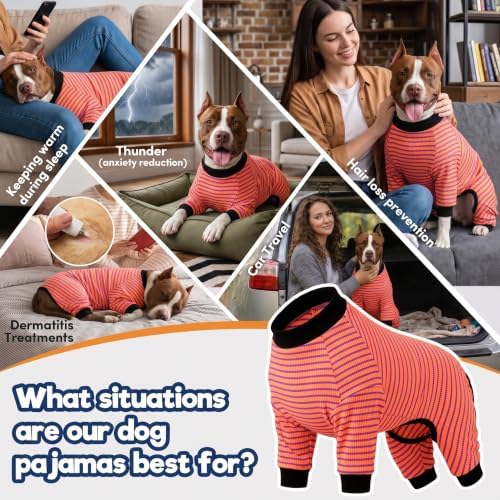 LovinPet Dog PJS Apparel for Medium Dogs, Pink Red and Purple Stripe, 2XL