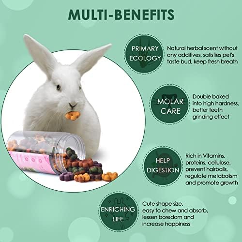 KATUMO Rabbit Treats, 180g / 6oz Dwarf Hamster Treats Natural Chew Toys for for Guinea Pig Hamster Bunny Chinchilla Gerbil