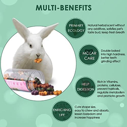 KATUMO Rabbit Treats, 180g / 6oz Dwarf Hamster Treats Natural Chew Toys for for Guinea Pig Hamster Bunny Chinchilla Gerbil