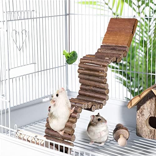 21.7 X 2.7In Wooden Hamster Bridge Rat Climbing Toy for Gerbil Sugar Glider