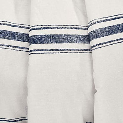 Lush Decor Farmhouse Stripe Reversible Throw, Single, 50" W x 60" L, Navy - Blue Throw Blanket For Bed - Soft Blanket - Couch Throw - Rustic Farmhouse Decor