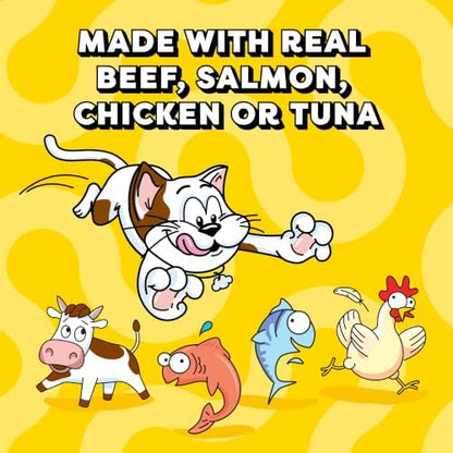 Temptations Creamy Puree Cat Treats, Beef, Chicken, Salmon & Tuna, 48 Count