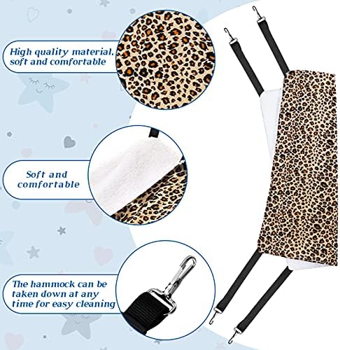 Jetec 2 Pack Cat Hammock for Cage, Leopard and Dot, L