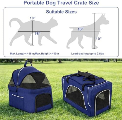 Petmolico Double Pet Stroller with 2 Detachable Carrier Bags, Blue