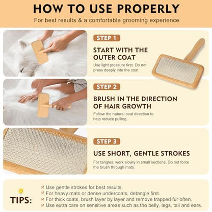 Slicker Brush for Dogs & Cats, Dog & Cat Brush for Shedding & Grooming
