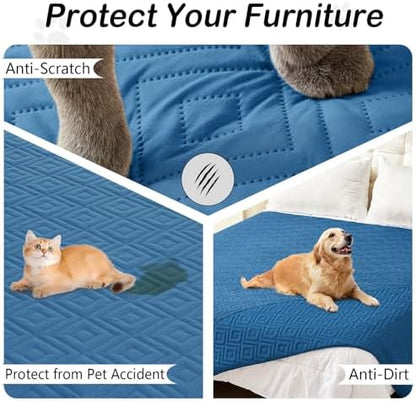 hyha Waterproof Reversible Dog Blanket, Pet Blanket for Sofa Couch