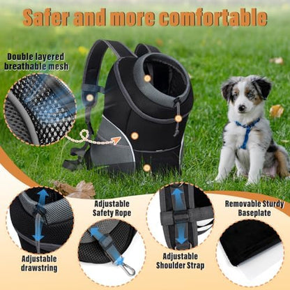 YUDODO Dog Front Carrier Backpack, Adjustable Breathable Dog Backpack