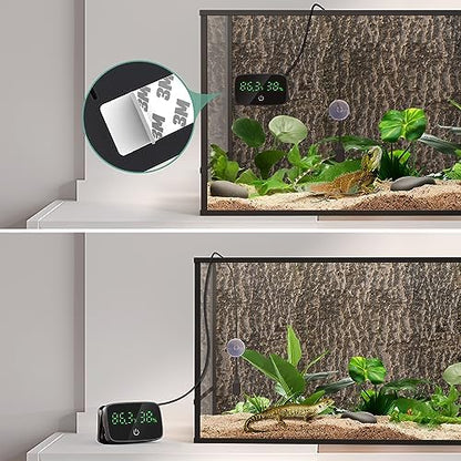 PAIZOO LED Digital Reptile Thermometer and Humidity Gauge with USB Charging