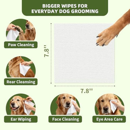 IMMHABI 600 Count Dog Wipes, Unscented Plant-Based Hypoallergenic Pet Wipes for Paws, Butt, and Anal Gland Care, Cleansing & Deodorizing for Puppies and Cats
