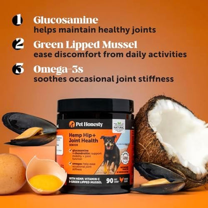 Pet Honesty Vet Recommended Hip and Joint Supplement for Dogs, 90 Count