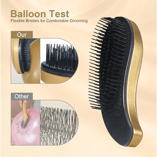 Small Dog Brush, Skin-friendly Soft Bristles (Rose Gold)