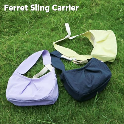 Ferret Sling Carrier, Front Backpack for Ferret Rabbit Puppy Kitten(Purple)