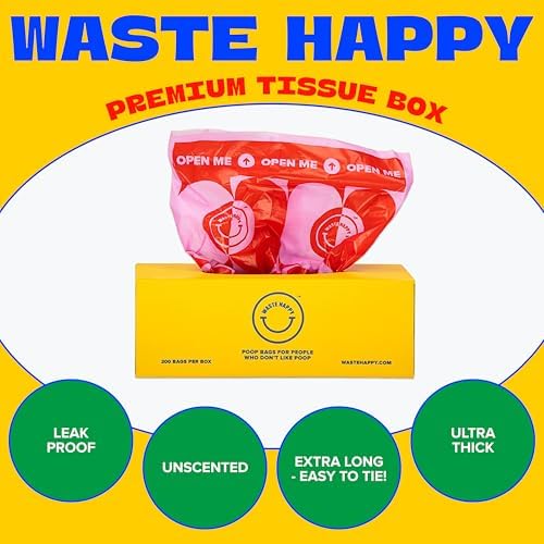 Poop Bags for Dogs 200 Count - 14" Extra Long Leak-Resistant Waste Bag Tissue Box - Unscented Extra Thick Poop Bag, Easy to Tear Dog Bags for Poop - Convenient Dispenser Box