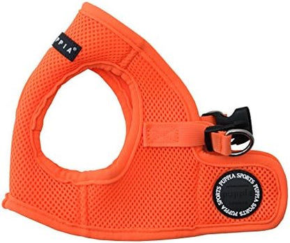 Puppia Neon Soft Vest Harness Step-in No Choke No Pull Walking Training for Small and Medium Dog, Orange, Medium