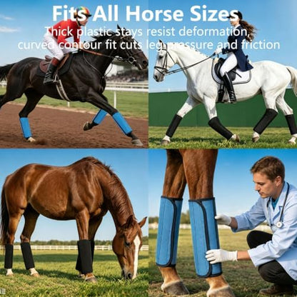 Horse Fly Boots,Fly Boots for Horses Set,Reduce Stomping (Black)