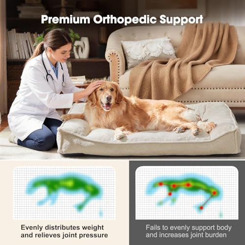 FURTIME Orthopedic Dog Bed Large Sized Dog, Extra Washable Dog Couch 38"