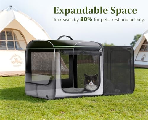 Dog Car Carrier Light Weight,Expandable,Foldable Dog Carrier, Gray
