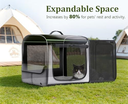 Dog Car Carrier Light Weight,Expandable,Foldable Dog Carrier, Gray