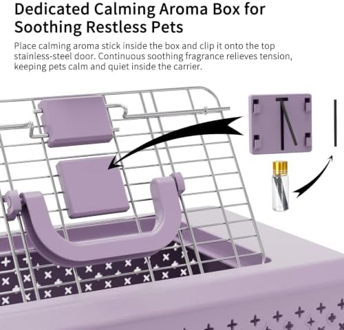 RIZZARI Purple Pet Carrier: Airline Approved Dog Crate Travel Kennel
