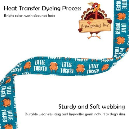 Lionheart glory Thanksgiving Dog Collar-Turkey Fall Cute Dog Collars with Plastic Buckle Duty Soft Adjustable Collar for Small Dogs Girls Boys Collars Party Pet Gift