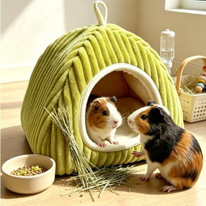 Guinea Pig Hideout Bed, Enclosed Cave for Rabbits Chinchillas