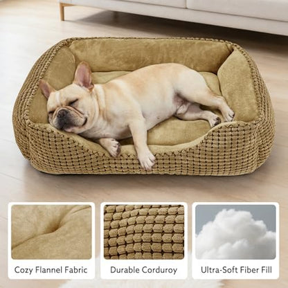 MIXJOY X-Large Dog Bed for Large, Medium, Small Dogs - Rectangle, Washable, Orthopedic, Soft Calming Sleeping Puppy Bed - Durable Pet Cuddler with Anti-Slip Bottom - XL (35"x25"x9")