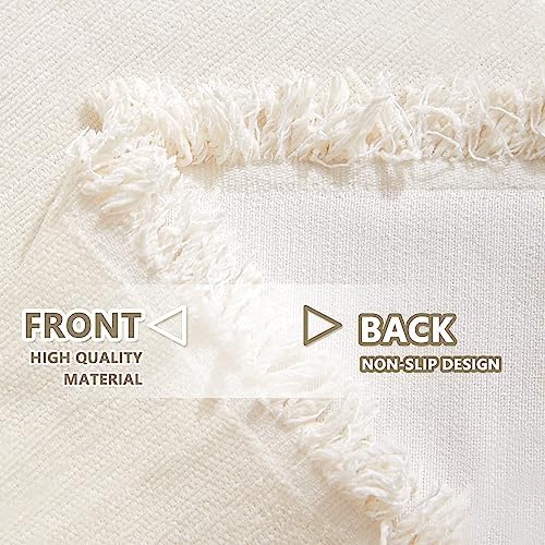 MYSKY HOME Couch Cover for Pets, Beige Couch Covers for 2 Cushion Couch Sofa, Sofa Slipcover Sectional L Shape Chenille Covers for Pets, Throw Couch for Dogs, Kids,71" X118"