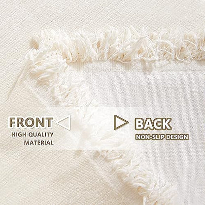 MYSKY HOME Couch Cover for Pets, Beige Couch Covers for 2 Cushion Couch Sofa, Sofa Slipcover Sectional L Shape Chenille Covers for Pets, Throw Couch for Dogs, Kids,71" X118"