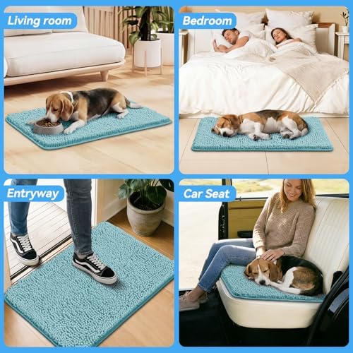 Bcoimo Super Absorbent Dog Door Mat, 36"*24" Anti Slip Mat for Muddy Paws
