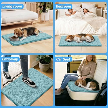 Bcoimo Super Absorbent Dog Door Mat, 36"*24" Anti Slip Mat for Muddy Paws
