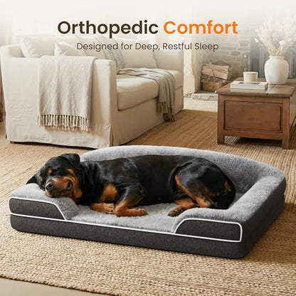 Orthopedic Dog Bed for Giant Breeds, 48"x35" XXL Large Dog Sofa Bed