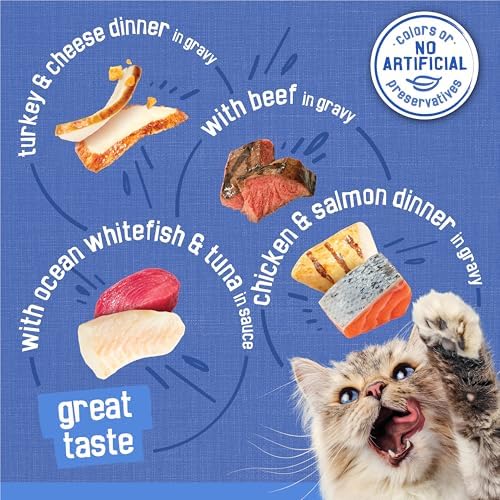 Friskies Purina Wet Cat Food Variety Pack, Shreds with Beef, Turkey & Cheese Dinner, Chicken & Salmon Dinner, and with Ocean Whitefish and Tuna - 5.5 oz. Cans (Pack of 80)