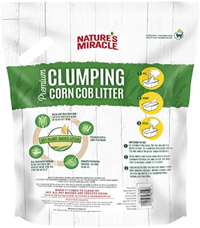 Nature's Miracle Premium Clumping Corn Cob Cat Litter, 10 lbs