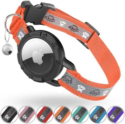 Reflective AirTag Cat Collar, Integrated Cat Collar with Air Tag Holder