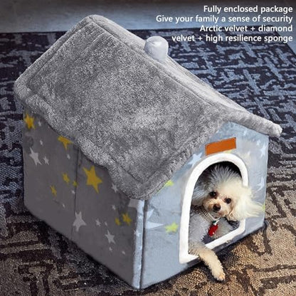 BXEBUI Dog House Indoor Memory Sponge, Foldable Dog House Kennel Bed Mat with Cushion for Small Medium Large Dogs Cats, Winter Warm Cat Nest Puppy Cave Sofa Pet Products (XL)